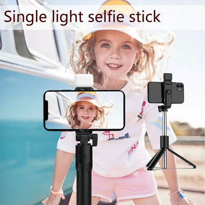 4 in 1 selfie stick + Tripod stand with light and wireless remote