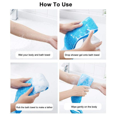 Silicone Scrubber | Single Side Bath Towel Scrubber ( Random Color )