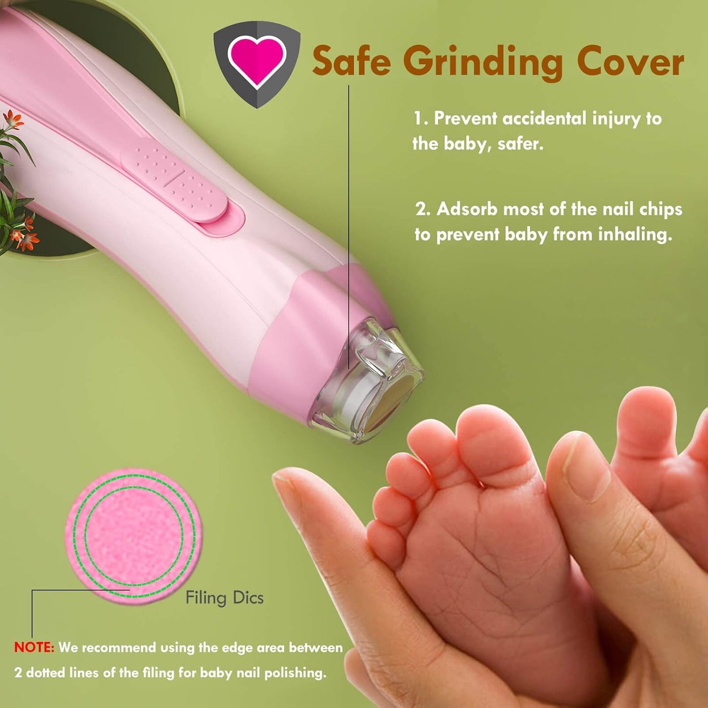 Baby Electric Nail Trimmer Set with LED Light
