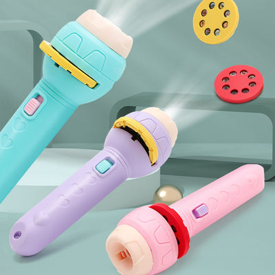 Mini Flashlight Projector Toy For Kids | Includes 3 Slides With 24 Random Images