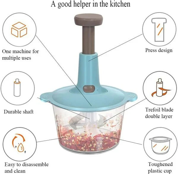 Food Chopper | Hand Push Chopper machine | Vegetable chopper