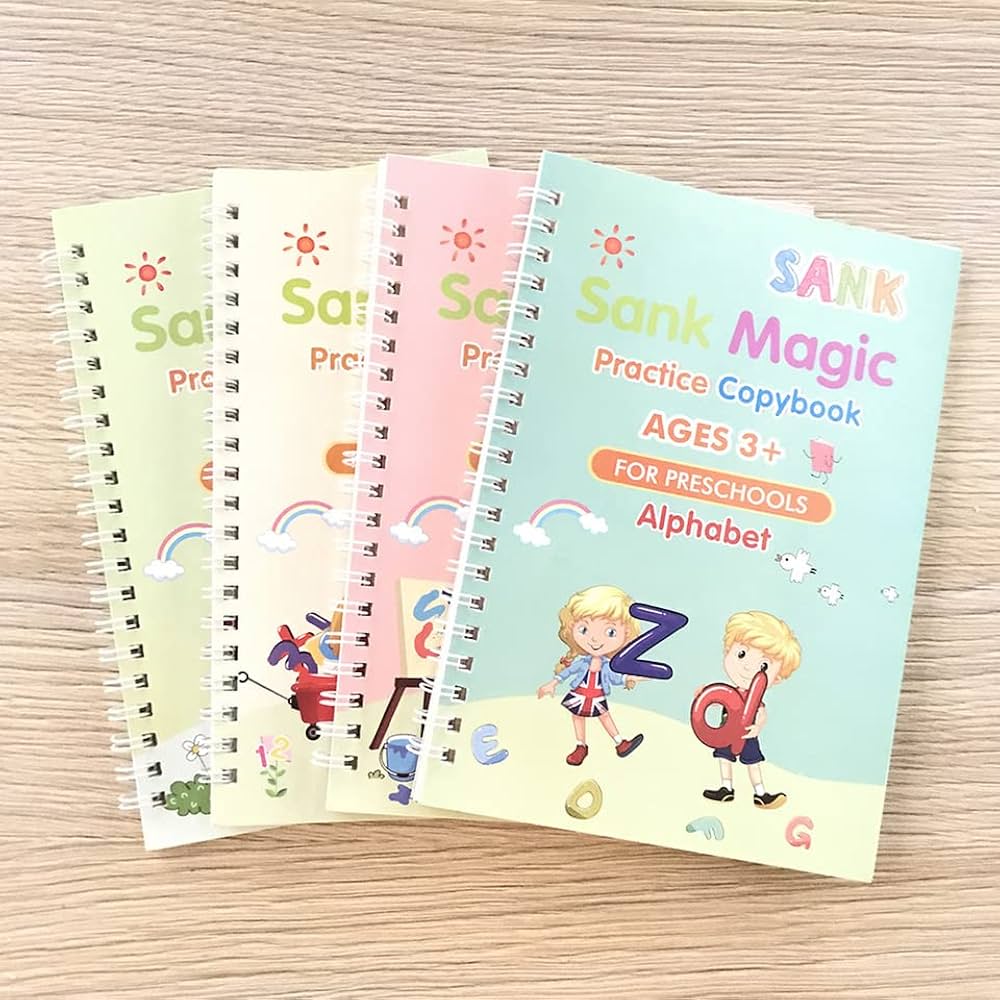 Set Of 4 Sank Magic Learning Book With Magic Pen & 5 Refills