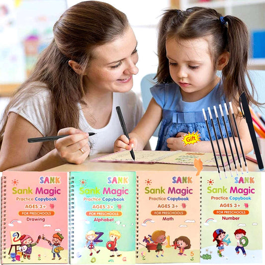 Set Of 4 Sank Magic Learning Book With Magic Pen & 5 Refills