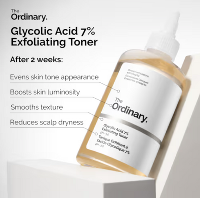 The Ordinary Glycolic Acid 7% toner | For Radiant Skin, Removes Dead Skin Cells, Brightness & smoothness, 240ml