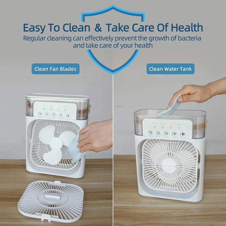 Portable Air Conditioner Fan Usb Electric Fan, Fine Mist Water, And Humidifier Function