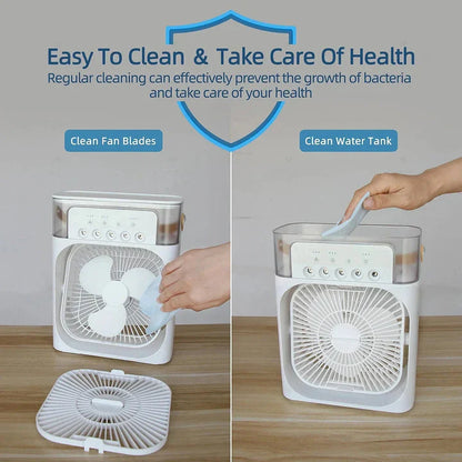 Portable Air Conditioner Fan Usb Electric Fan, Fine Mist Water, And Humidifier Function