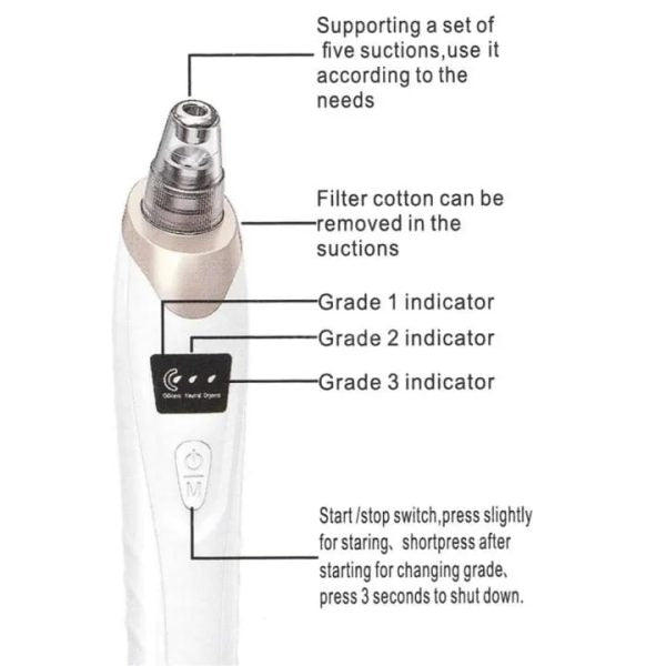 Blackhead Remover | Face Acne Black Dot Pimple Electric Blackhead Vacuum Cleaner