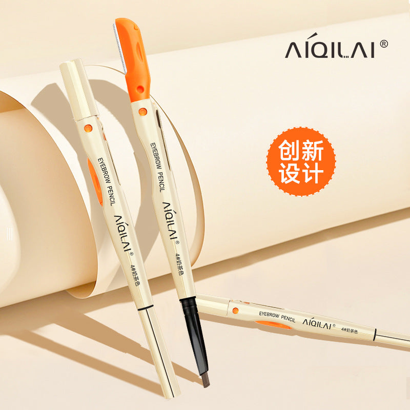 Aiqilai 3 In 1 Eyebrow Pencil | Anti-smudge | Long-lasting | Three-in-one | Double-headed