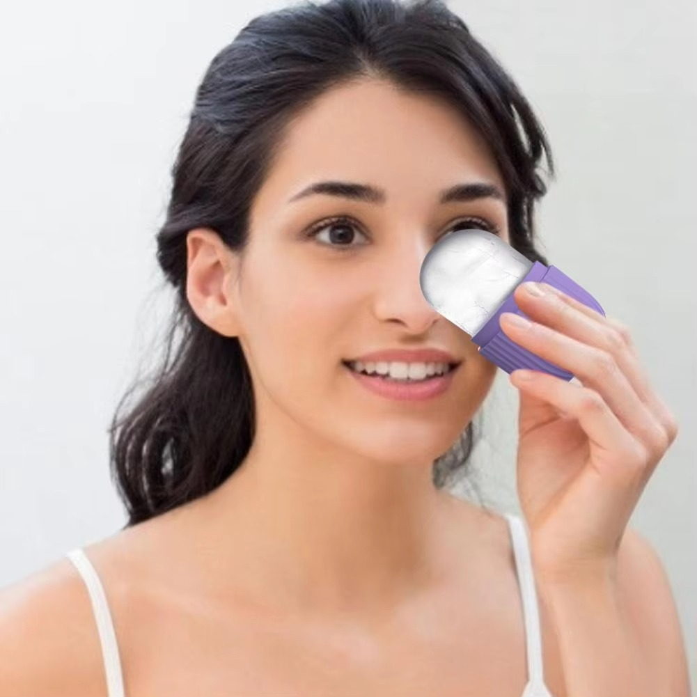 Ice Roller Facial Massage | Silicone Cleansing Ice Lattice | Ice Cube Roller With Scrub