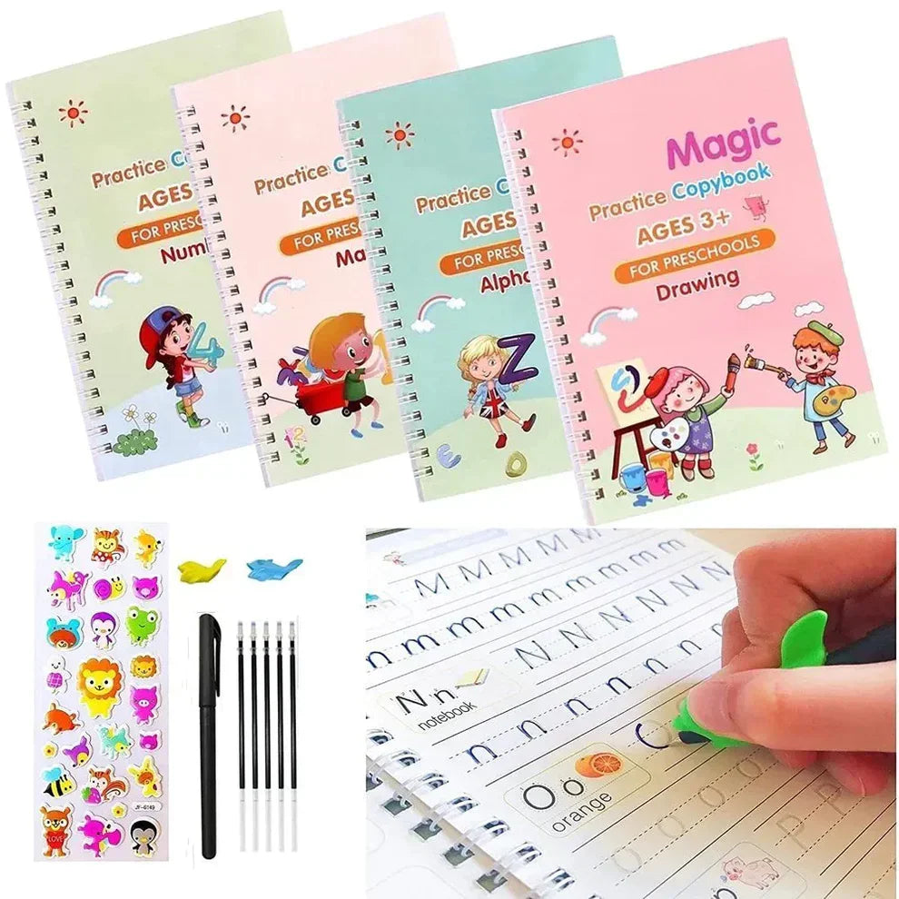 Set Of 4 Sank Magic Learning Book With Magic Pen & 5 Refills