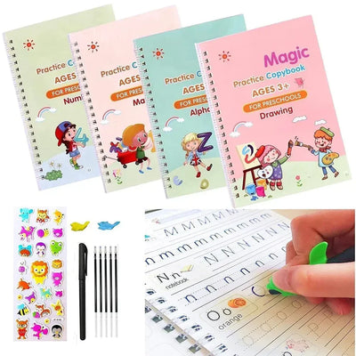 Set Of 4 Sank Magic Learning Book With Magic Pen & 5 Refills